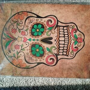 Vibrant Floral Skull Wall Art